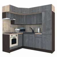 Bucatarie de Colt BIG GENA NEW DR. 160-230, Wenge / Decor K352
